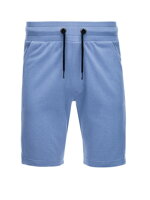 Men's sweat shorts with piping - blue V3 W359