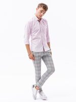Men's shirt with long sleeves - pink K643