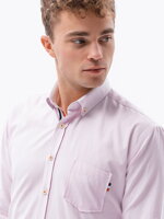 Men's shirt with long sleeves - pink K643