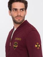 Men's zip-up sweatshirt - V4 dark red B1422
