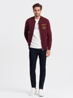 Men's zip-up sweatshirt - V4 dark red B1422
