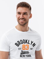 Men's printed cotton t-shirt - white V3 OM-TSPT-0126