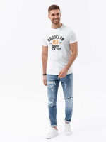 Men's printed cotton t-shirt - white V3 OM-TSPT-0126