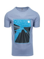 Men's printed t-shirt S1434 V-5B- blue