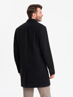 Men's mid-season coat - black C536