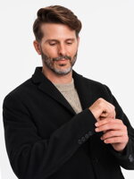 Men's mid-season coat - black C536