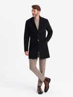 Men's mid-season coat - black C536