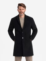 Men's mid-season coat - black C536