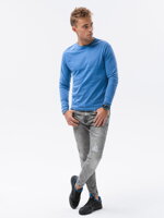 Men's plain longsleeve L131 - dark blue