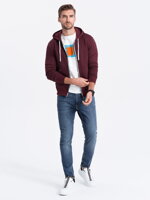 Men's zip-up sweatshirt B977 - dark red