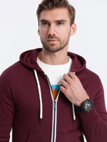 Men's zip-up sweatshirt B977 - dark red