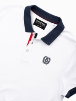 Men's polo shirt with contrasting elements - white V2 S1634