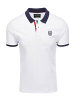 Men's polo shirt with contrasting elements - white V2 S1634