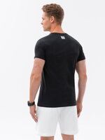 Men's printed cotton t-shirt - black V2 S1753
