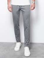 Men's pants with elastic waistband - dark grey V1 OM-PACP-0130