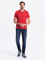 Men's plain polo shirt S1374 - red