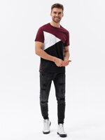 Men's tri-color t-shirt - black V5 S1640