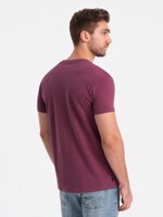 Men's cotton t-shirt with pocket - dark pink V5 S1743