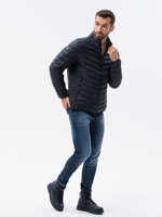 Men's mid-season quilted jacket C528 - black