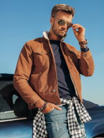 Men's mid-season jacket C524 - brown