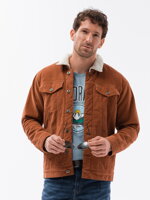 Men's mid-season jacket C524 - brown