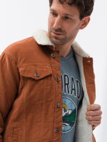 Men's mid-season jacket C524 - brown