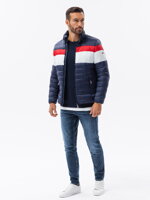 Men's mid-season quilted jacket - navy C551