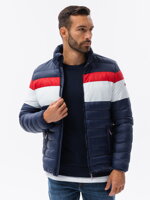 Men's mid-season quilted jacket - navy C551