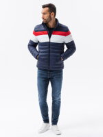 Men's mid-season quilted jacket - navy C551