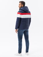 Men's mid-season quilted jacket - navy C551