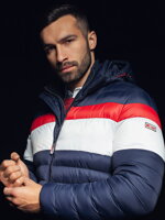 Men's mid-season quilted jacket - navy C551