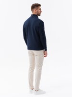 Men's unbuttoned jacket with quilted front - navy blue V1 OM-JANP-0103