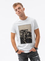 Men's printed t-shirt S1434 V-11A- white