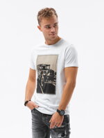 Men's printed t-shirt S1434 V-11A- white