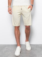 Men's short shorts with pockets - cream V18 OM-SRBS-0109