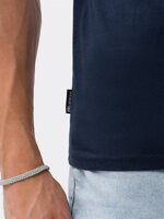 Men's printed cotton t-shirt - navy blue V2 S1731