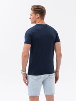Men's printed cotton t-shirt - navy blue V2 S1731