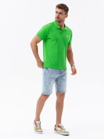 Men's plain polo shirt S1374 - green