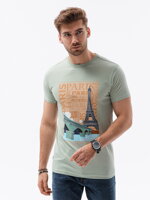 Men's printed t-shirt S1434 V-6B- green