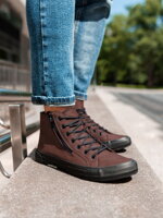Men's ankle shoes T352 - dark brown