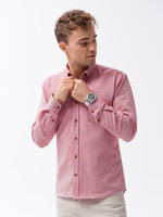 Men's shirt with long sleeves - red K643