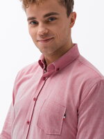 Men's shirt with long sleeves - red K643