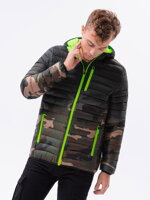 Men's mid-season quilted jacket C319 - green/camo