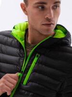 Men's mid-season quilted jacket C319 - green/camo