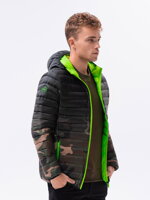 Men's mid-season quilted jacket C319 - green/camo