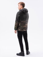 Men's mid-season quilted jacket C319 - green/camo