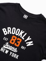 Men's printed cotton t-shirt - black V4 OM-TSPT-0126