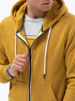 Men's zip-up sweatshirt B977 - mustard