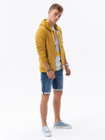 Men's zip-up sweatshirt B977 - mustard
