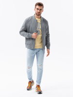 Men's mid-season bomber jacket C439 - grey